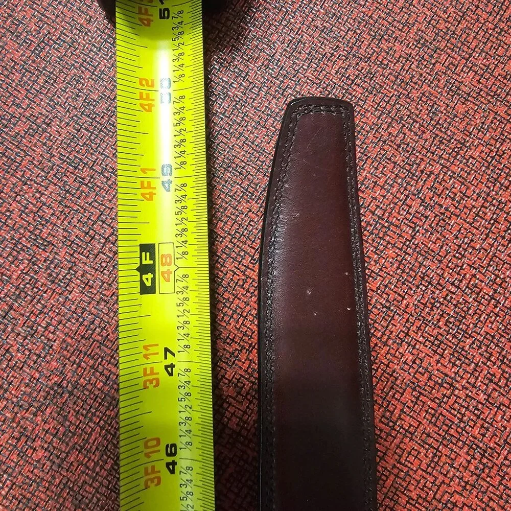 Torino Aniline Kipskin Dress Belt Brown 42 Office Preppy Luxury Removable Buckle